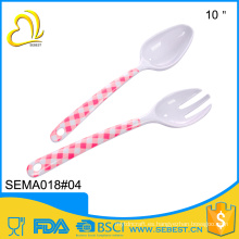 venta caliente pequeño conjunto de tenedor de cuchara de plástico de melamina